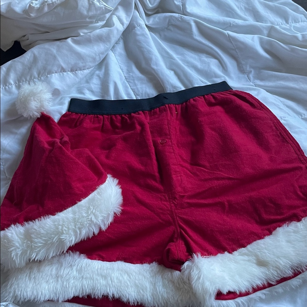 Red Santa Hat and Shorts Set
